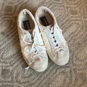 All White textured Golden Goose